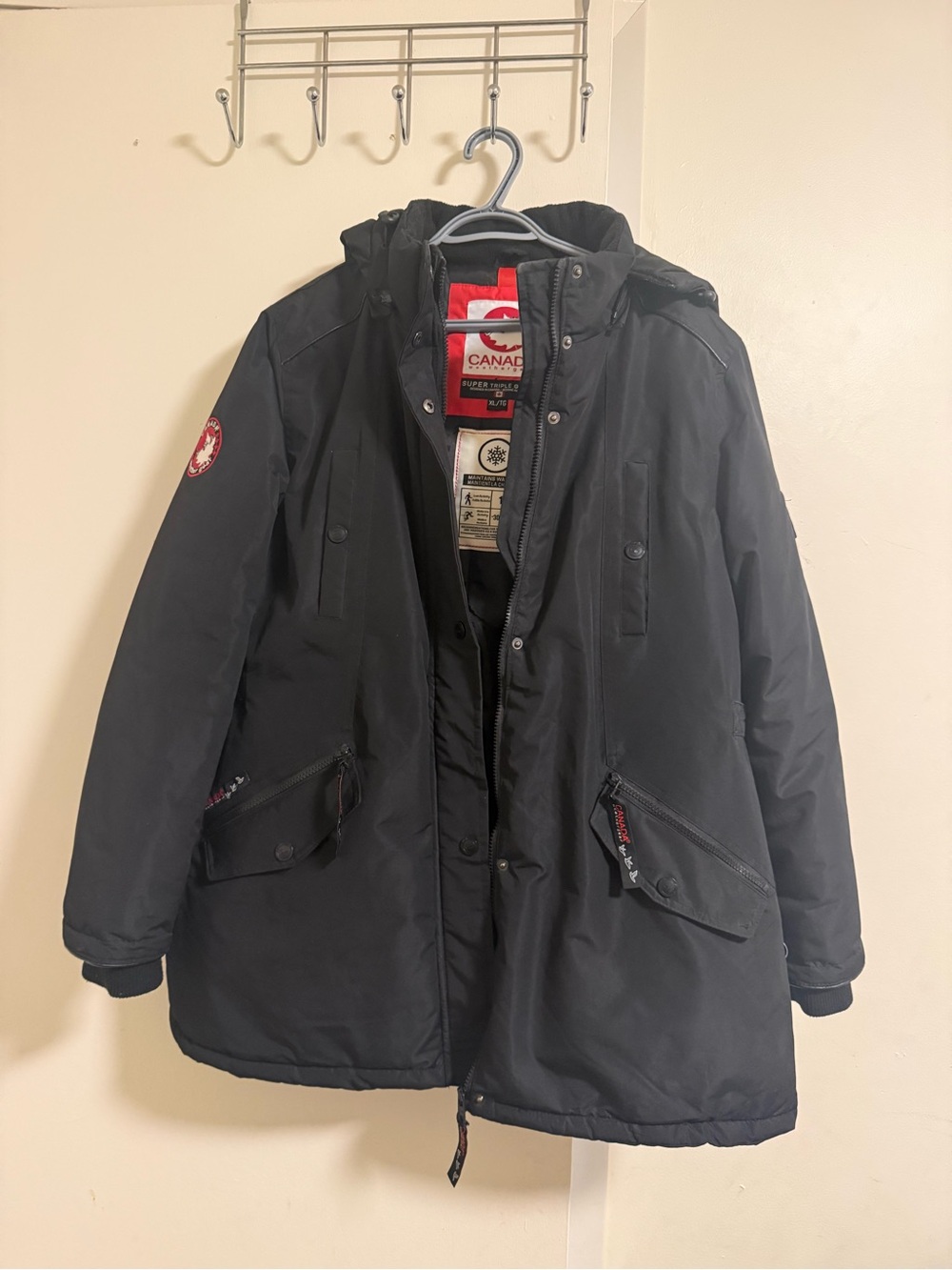Canada Goose Black Hooded Insulated Puffer Coat